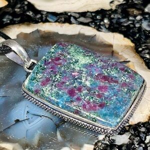 Ruby in Kyanite Pendant 1 7/8”